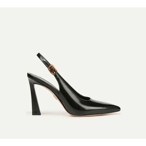 Veronica Beard Callie Slingback Pumps Women 8.5M Black Leather Pointed Toe
